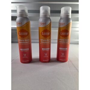 Lume Whole Body Deodorant Spray 3.6oz 72HR Odor Control 3 Pack Clean Tangerine